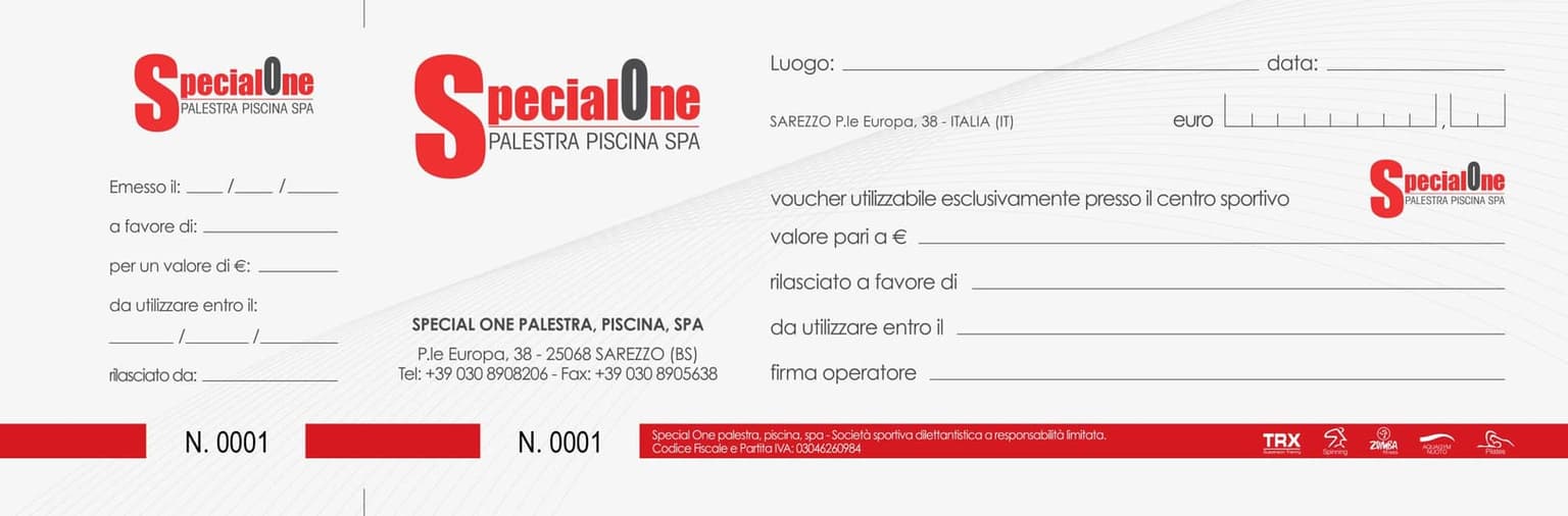 FAC-simile di un assegnano cashback di Special ONE